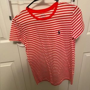 Never worn red and white striped Polo Ralph Lauren short sleeve size S
